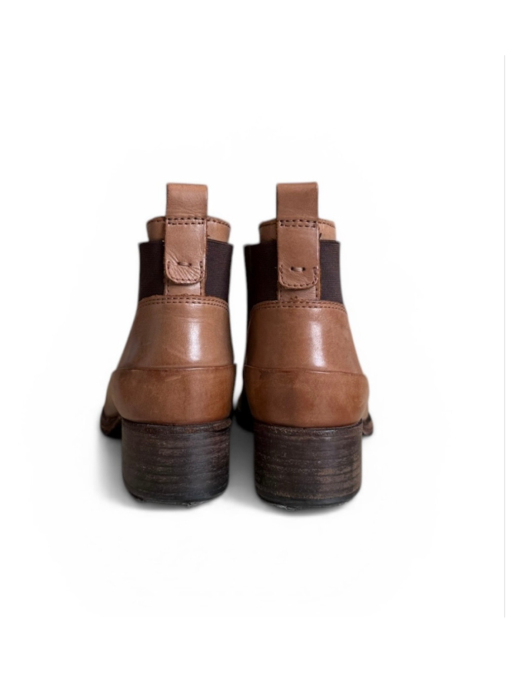 Clarks Women’s Monica Pearl Cognac Brown Leather Chelsea Ankle Booties Size 8 - Picture 3 of 8